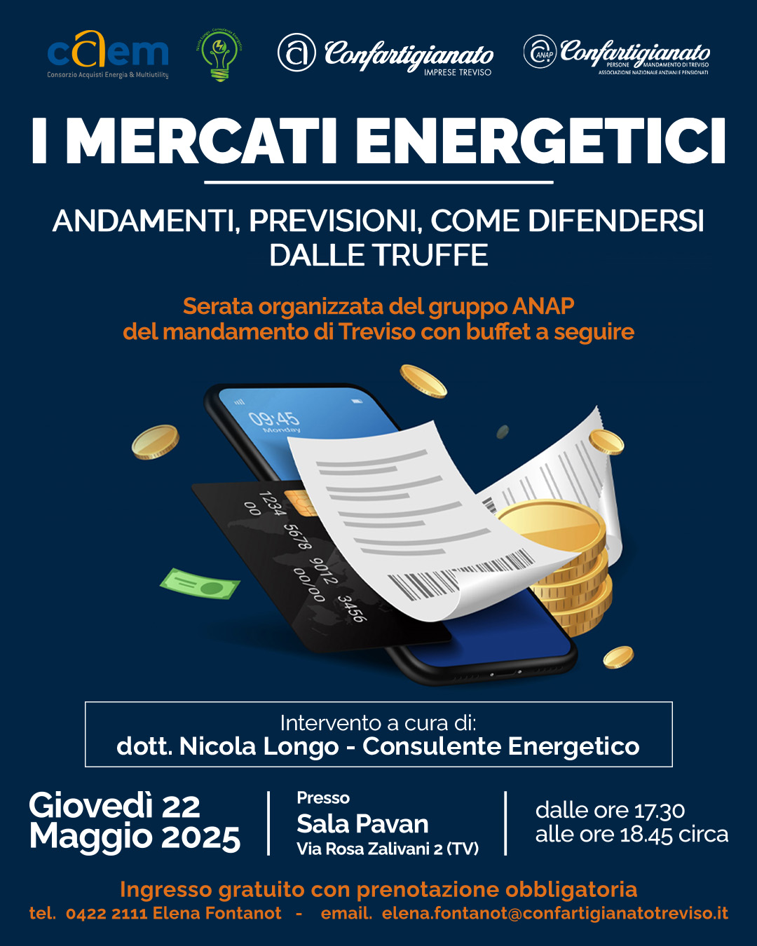 Invito convegno - I MERCATI ENERGETICI: ANDAMENTI, PREVISIONI, COME DIFENDERSI DALLE TRUFFE